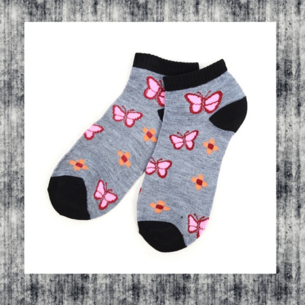 LAST PK 🦋 BUTTERFLY 6 pr low cut ankle socks - Picture 5 of 8